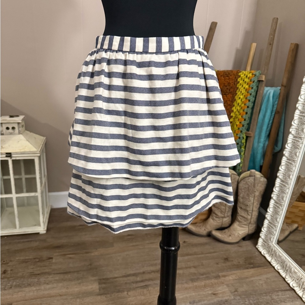 Hutch • Tiered Striped Mini Skirt